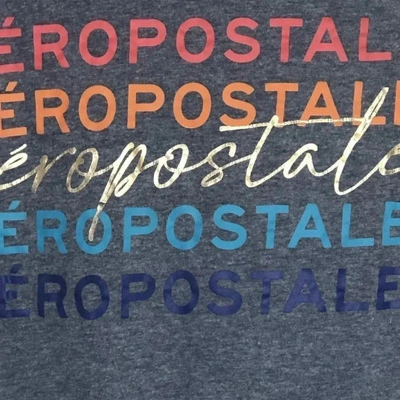 Aeropostale Sport Gold Foil Graphic Tee- Short Sleeve- Size Medium - Picture 3 of 6